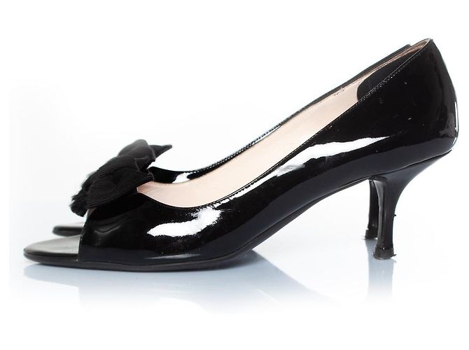 Bow Prada Lackleder Pumps mit Schleife Schwarz - Ansicht 2