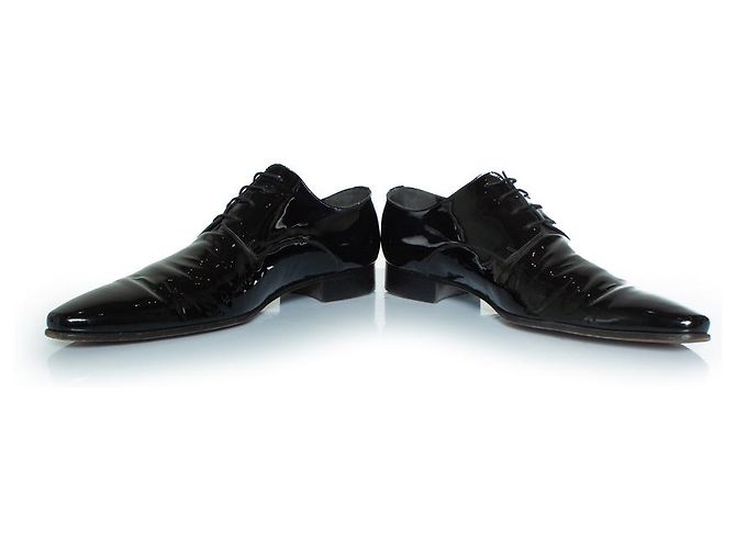 Scarpe stringate in pelle verniciata nere Dsquared2 Nero - vista 6