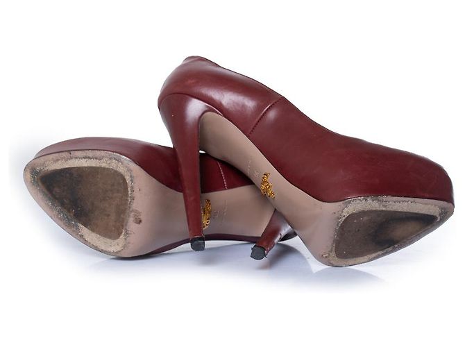 Décolleté a piattaforma rossi Prada Rosso Bordò - vista 7