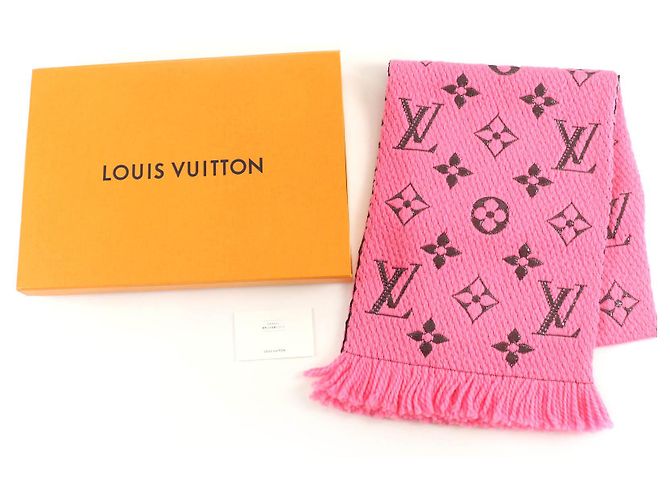 Sciarpa in lana vergine Louis Vuitton Escalp Logo Mania Shine Rosa - vista 2