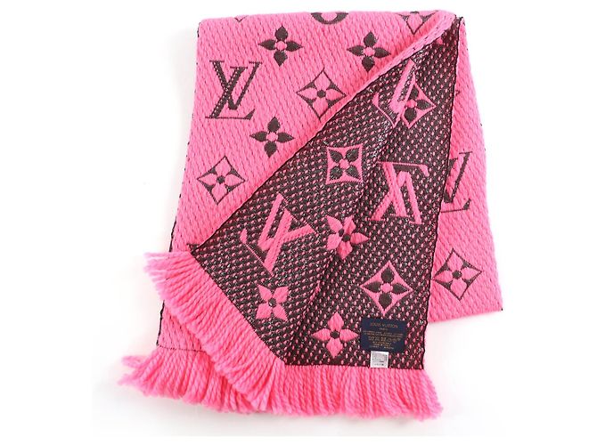 Sciarpa in lana vergine Louis Vuitton Escalp Logo Mania Shine Rosa - vista 3