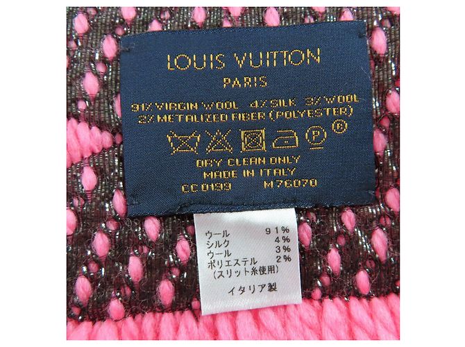 Sciarpa in lana vergine Louis Vuitton Escalp Logo Mania Shine Rosa - vista 7