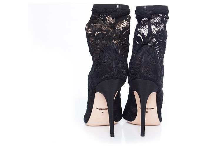 Stretch-Spitzen-Socken-Ankle-Boots von Dolce & Gabbana. Schwarz - Ansicht 5