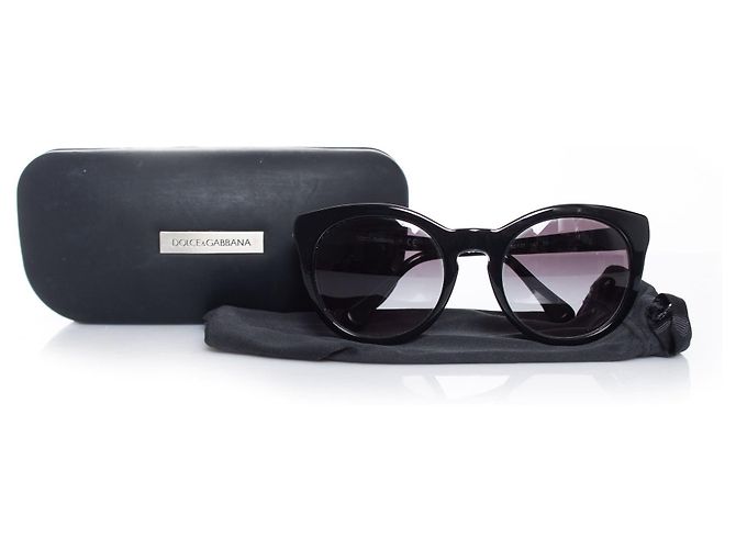 Oversized Sonnenbrille von Dolce & Gabbana mit schwarzem Rahmen - Ansicht 3