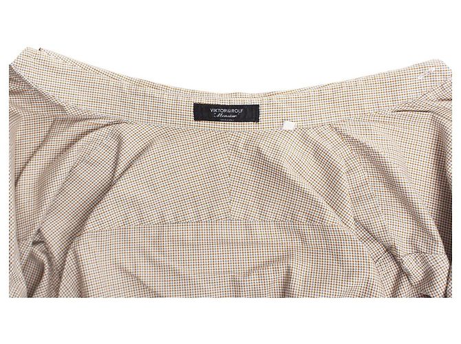 Camicia Viktor & Rolf in stampa pied de poule. Marrone Beige - vista 5
