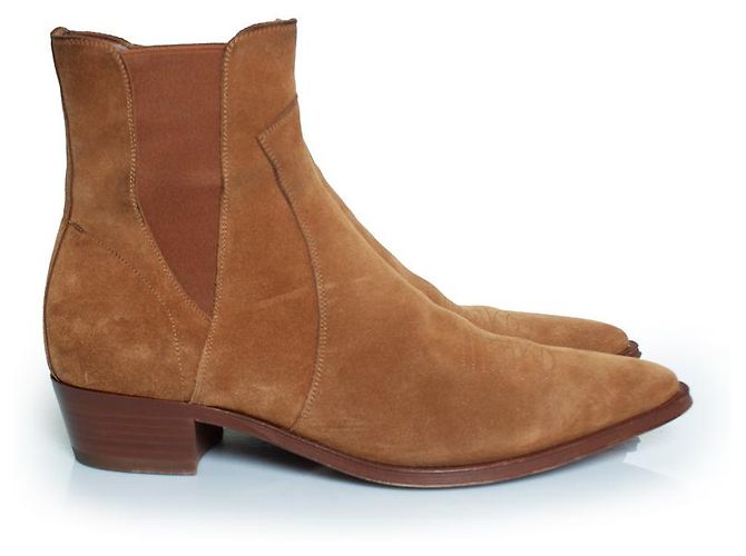 Céline Stivali Chelsea western Celine Camarque cognac Marrone - vista 4