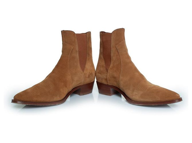 Céline Stivali Chelsea western Celine Camarque cognac Marrone - vista 6