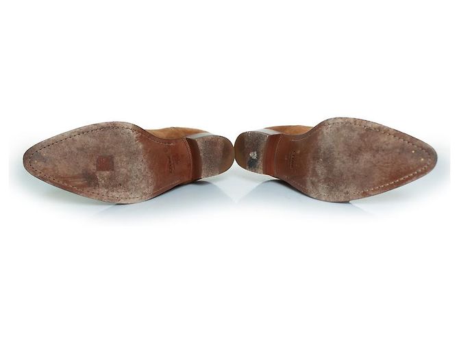 Céline Stivali Chelsea western Celine Camarque cognac Marrone - vista 7