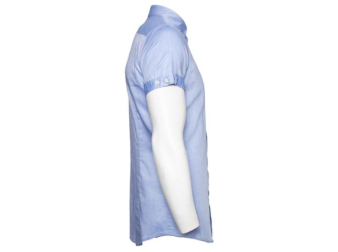 Camisa azul claro de mangas curtas Dsquared2. - vista 4