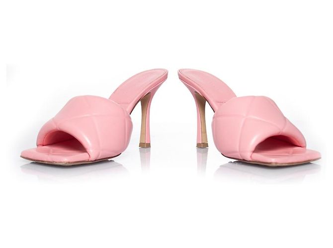 Sandali trapuntati Lido rosa di Bottega Veneta - vista 6