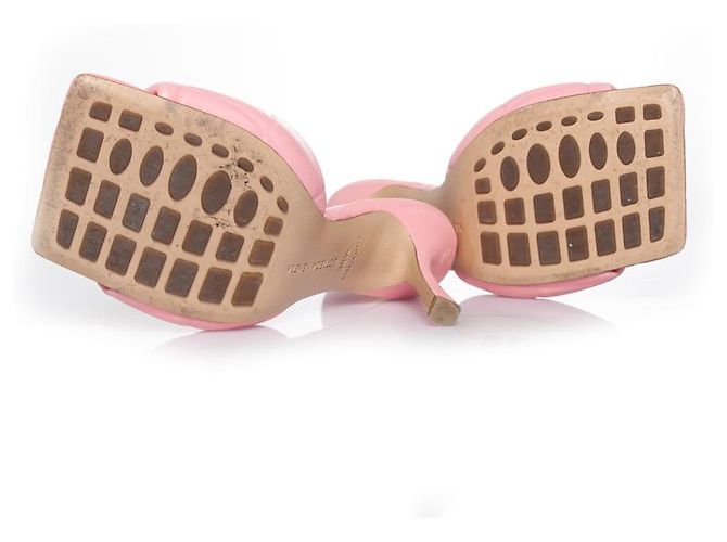 Sandali trapuntati Lido rosa di Bottega Veneta - vista 7