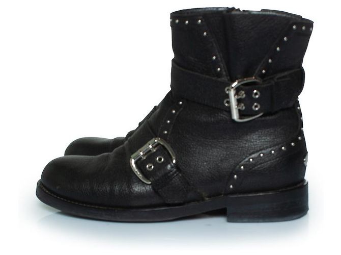 Botas de tornozelo de couro Blyss da Jimmy Choo com studs Preto - vista 2