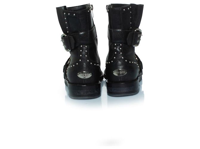 Botas de tornozelo de couro Blyss da Jimmy Choo com studs Preto - vista 3