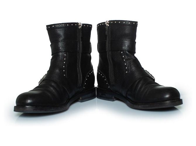 Botas de tornozelo de couro Blyss da Jimmy Choo com studs Preto - vista 6
