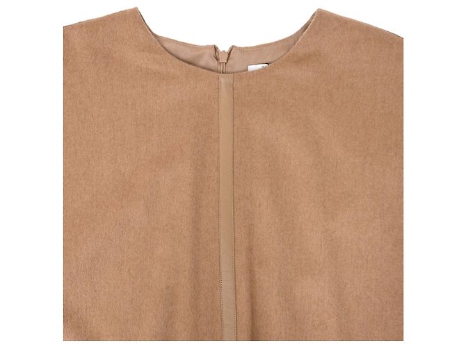 Abito midi a maniche lunghe Max Mara con tasche in lana camel marrone Rosso - vista 4