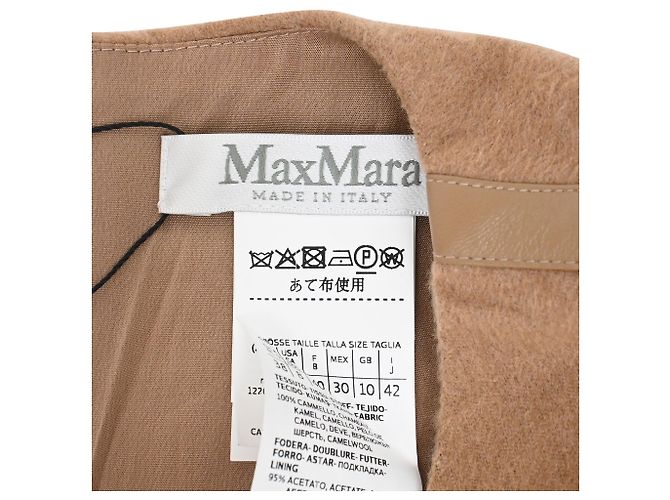 Abito midi a maniche lunghe Max Mara con tasche in lana camel marrone Rosso - vista 5