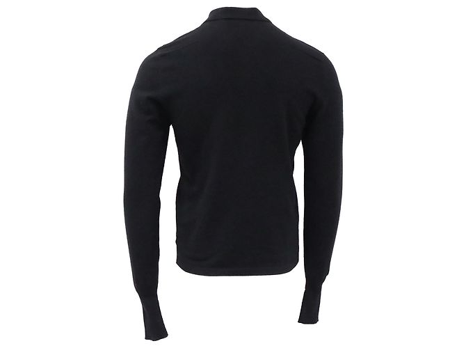 Dior Langarm-Polo-Pullover aus schwarzer Kaschmir - Ansicht 4