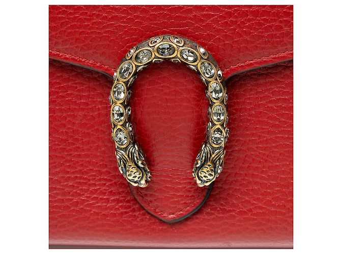 Portafoglio a catena Dionysus in pelle e cristallo Gucci Rosso - vista 10