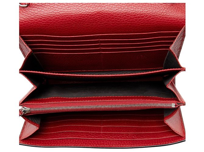 Portafoglio a catena Dionysus in pelle e cristallo Gucci Rosso - vista 7