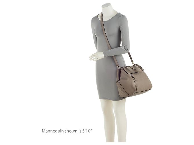 Tory Burch Leather Half Moon Medium Satchel Grey - view 5
