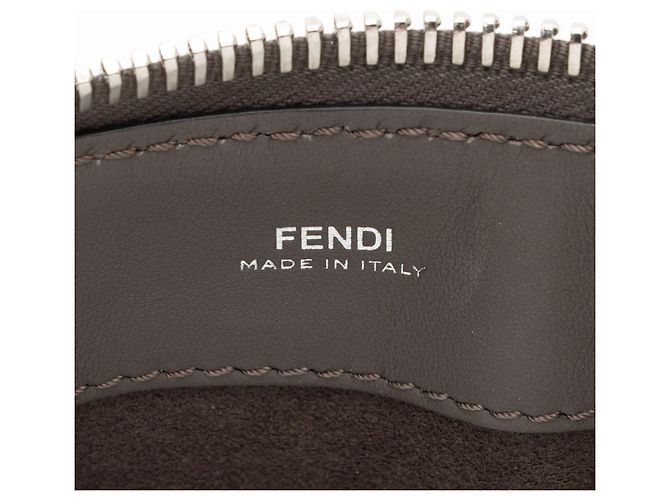 Fendi Bolsa Dotcom Média em Couro de Bezerro Cinza - vista 8