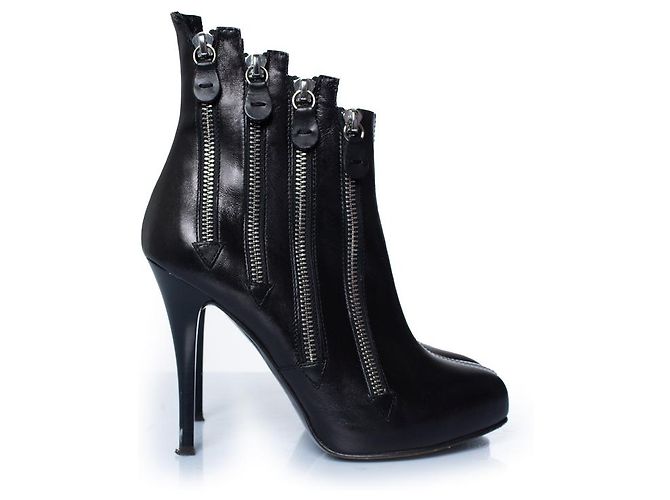 Stivaletti in pelle nera con zip Giuseppe Zanotti Nero - vista 6