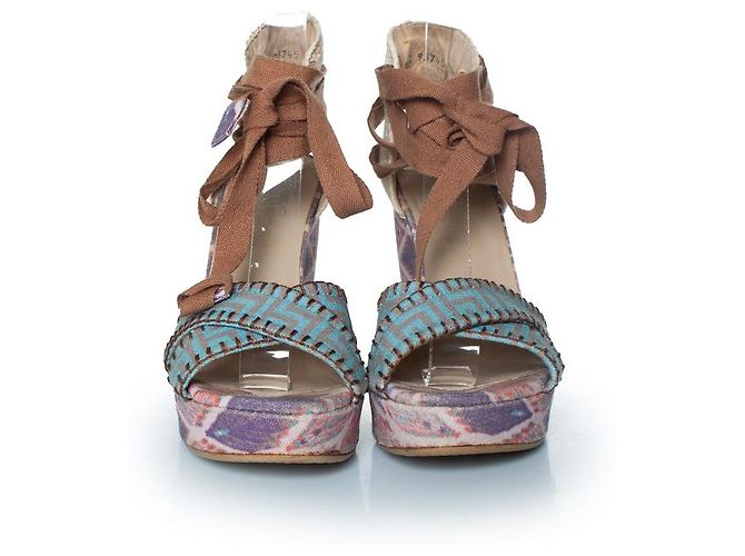 Sandalias de cuña impresas étnicamente Stuart Weitzman Multicolor - vista 4