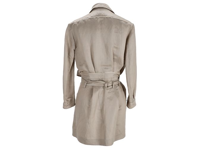 Abrigo con cinturón Nina Ricci en lino beige - vista 3
