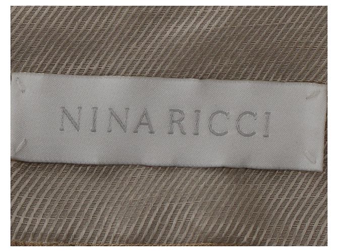 Abrigo con cinturón Nina Ricci en lino beige - vista 4