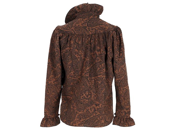 Blusa de Lana Marrón con Estampado Paisley Kenzo Castaño - vista 3