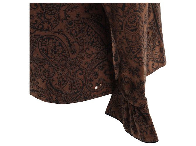 Blusa de Lana Marrón con Estampado Paisley Kenzo Castaño - vista 7