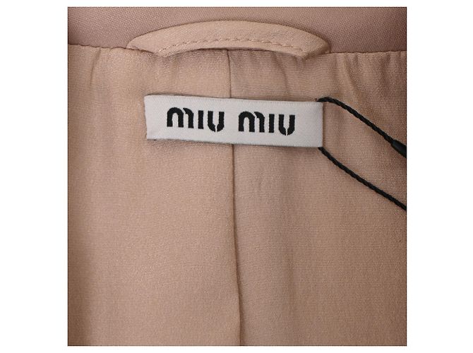 Abrigo de un solo botón Miu Miu en viscosa rosa - vista 4