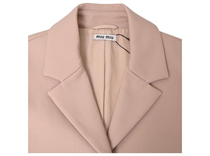 Abrigo de un solo botón Miu Miu en viscosa rosa - vista 5