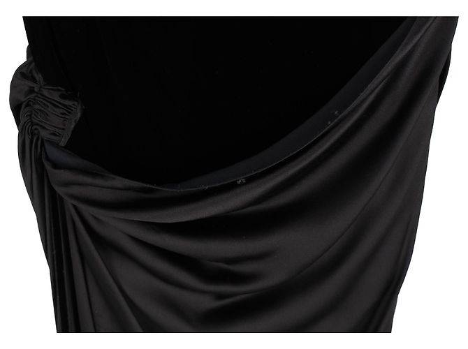 Abito maxi in seta nera con spalla unica e tagli Valentino Garavani Nero - vista 5