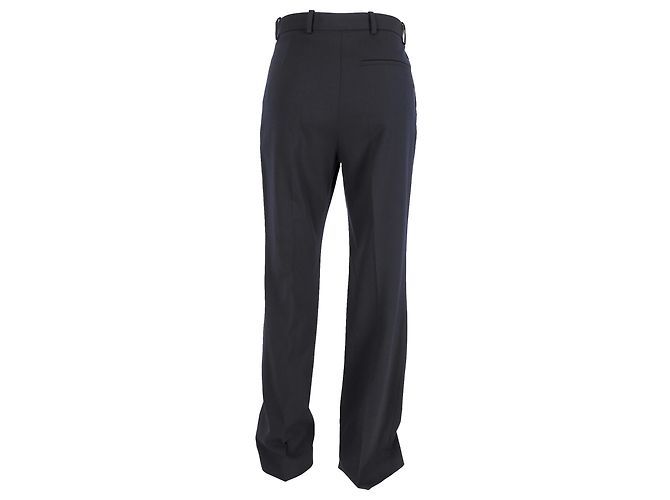 Pantalones rectos Lanvin en lana azul marino - vista 3