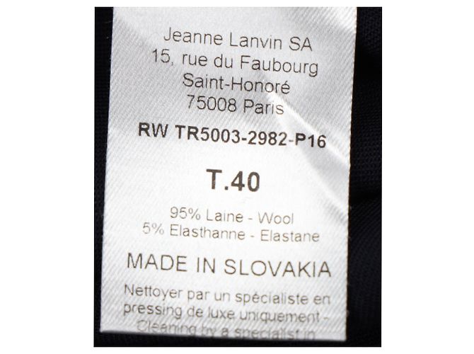 Pantalones rectos Lanvin en lana azul marino - vista 5