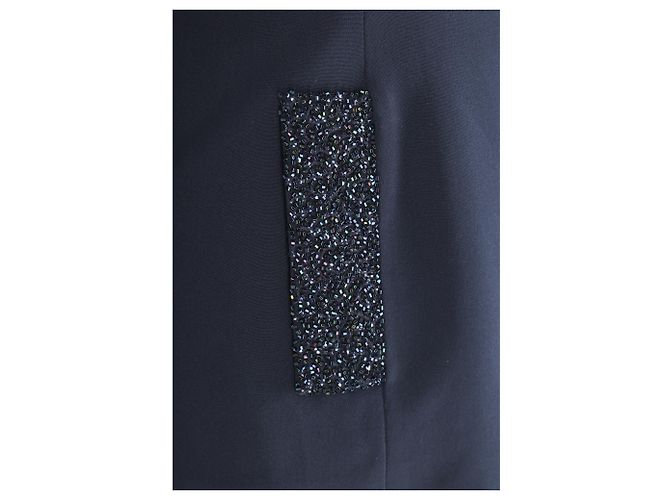 Rochas Embellished Blazer in Navy Blue Polyester - view 5