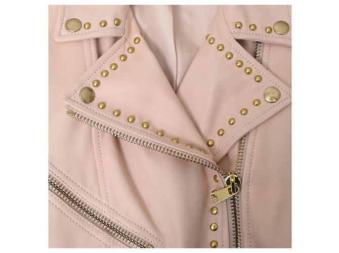 Giacca con borchie Alexander McQueen in pelle nuda Marrone Carne - vista 5