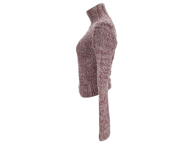 Rosa Wollpullover mit Kabelstrick und Rollkragen von Ann Demeulemeester Pink - Ansicht 2