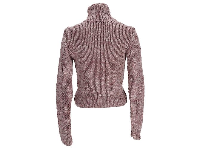 Rosa Wollpullover mit Kabelstrick und Rollkragen von Ann Demeulemeester Pink - Ansicht 3