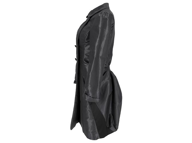 Everyday Balenciaga Double Breasted Coat in Black Polyester - view 2