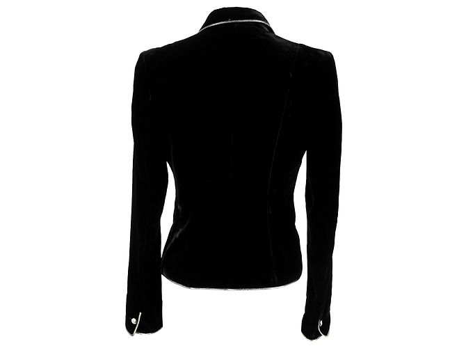 Azzaro Blazer monopetto con tasche in velluto nero - vista 3