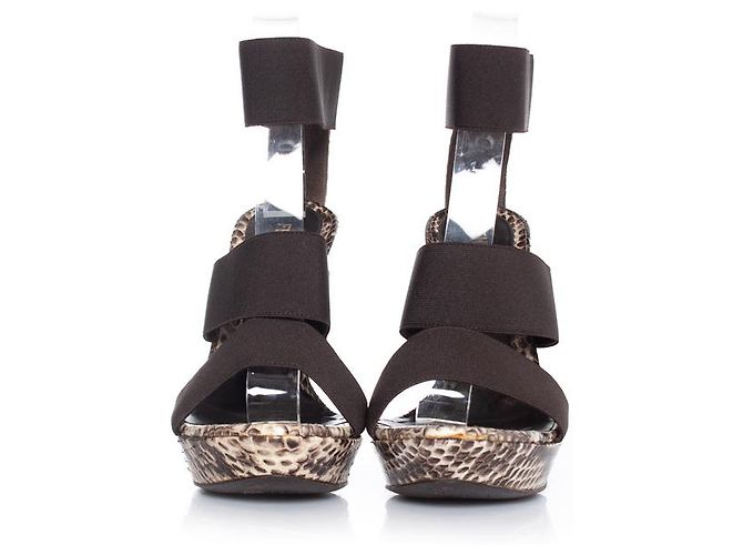 Fendi Python sandal with elastic straps Brown - view 5