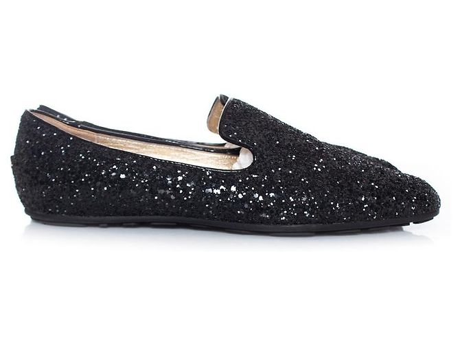 Mocassini glitter Jimmy Choo neri Nero - vista 4
