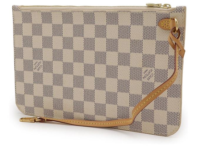 Pochette Neverfull Damier Azur di Louis Vuitton Marrone Beige - vista 2