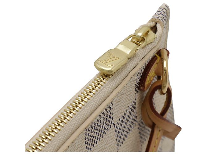 Pochette Neverfull Damier Azur di Louis Vuitton Marrone Beige - vista 4