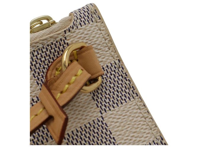Pochette Neverfull Damier Azur di Louis Vuitton Marrone Beige - vista 5