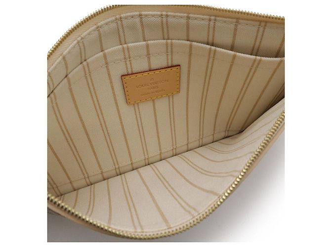 Pochette Neverfull Damier Azur di Louis Vuitton Marrone Beige - vista 7
