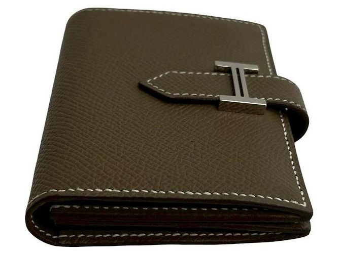 Tarjetero Epsom Béarn de Hermès Castaño Beige - vista 6