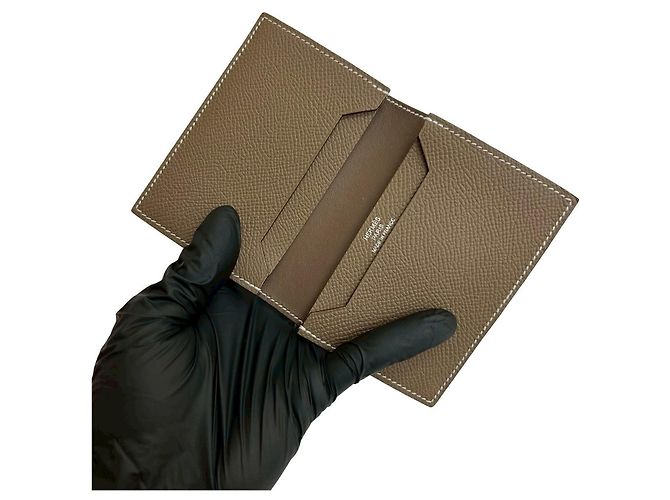 Tarjetero Epsom Béarn de Hermès Castaño Beige - vista 8